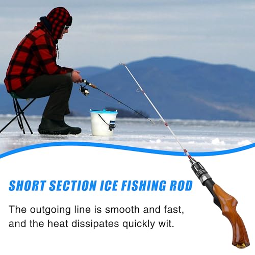 Ice Fishing Rod Lightweight Ice Fishing Gear Portable Spinning Rod 23" Ice Fishing Pole Winter for Trout Walleye Perch Panfish Crappie - style: Ice Fishing Rod