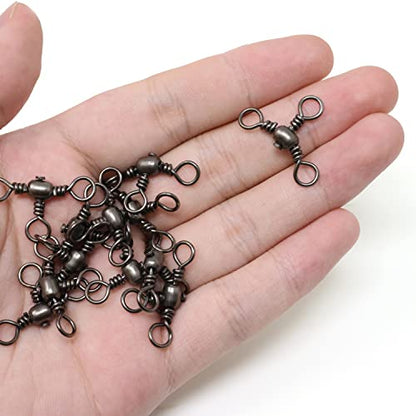 Honbay 30PCS 3# Cross Line Barrel Stainless Steel Swivels 3 Way Swivel Fishing Crossline Swivels Three Way Fishing Swivels Fishing Tackle Fishing Rig Saltwater Freshwater T-Turn Fishing Line Connector