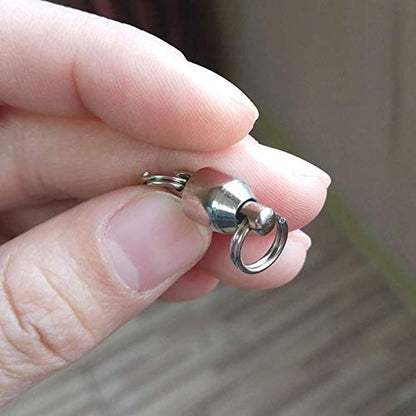 25/50pcs Ball Bearing Swivel Fishing Stainless Split Ring Fish Hooks Connectors for Saltwater 7LB-132LB - size: 6#-1.14"/55LB- 25PCS