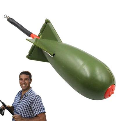Rocket Bait Feeder - Lightweight Fishing Bait Feeder, Carp Fishing Feeder with Rocket Shape | Carp Fishing Tackle, Fishing Lure, Fishing Bait Cage Float Thrower Suitable for Swimbait Swimming Lures - color: Green