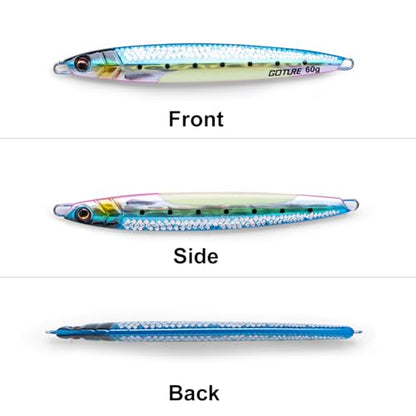 Goture Fishing Jigs, 40g 60g 80g Vertical Jig Saltwater Freshwater, Jig Fishing Lures with Assist Hook and Treble Hook, 5PCS Jigging Spoon Lures, Speed Fast Fall Jigs for Tuna,Salmon,Bass - color: B:5pcs Fishing Jigs, size: 40g
