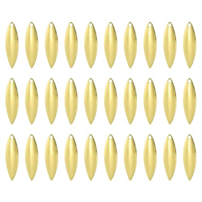 PATIKIL Fishing Lure Blades Willowleaf Lure Making for DIY Bait - color: Golden, size: 1.3"x0.4"