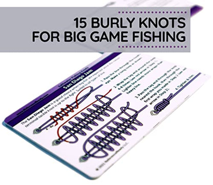 ReferenceReady Saltwater Fishing Knot Cards: Guide to 15 Deep Sea Knots | Waterproof pocket guide to big game knots, includes inshore and deep sea fishing knots for salt water.