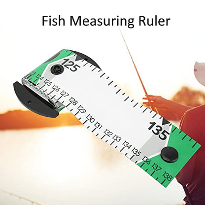 138 X 5cm PVC Fish Measuring Ruler, Foldable Fish Measuring Tape with Cm Inch Scale, Compact 8 X 5.5cm Roll, for Boat Kayak Ice Fishing Anglers (Green) - color: Green