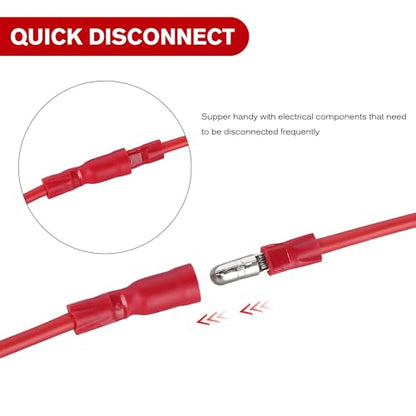 Nilight 200PCS Bullet Terminals Wire Connectors AWG 22-14 Female & Male Butt Insulated Waterproof Electrical Connector Kit for Automotive Marine Electrical Wiring - color: 200PCS Bullet Terminals