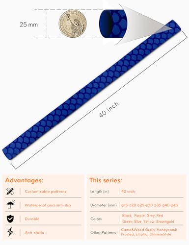 Accering Fishscale Waterproof Heat Shrink for Fishing Rods (φ25mm, Blue) - color: Blue, size: φ25mm, L3.3ft