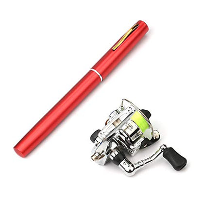 Lixada Fishing Rod Reel Combo Mini Pen Fishing Pole Kit Telescopic Fishing Rod Spinning Reel Combo Kit - color: Red, size: 1.6 m