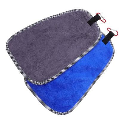 KALLORY 2pcs Quick-Dry Fishing Towels with Clips, Microfiber Rod Maintenance Rag and Marine Workout Towel for Outdoor Camping, Gym, Boating, and Angler Use in Gray and Blue