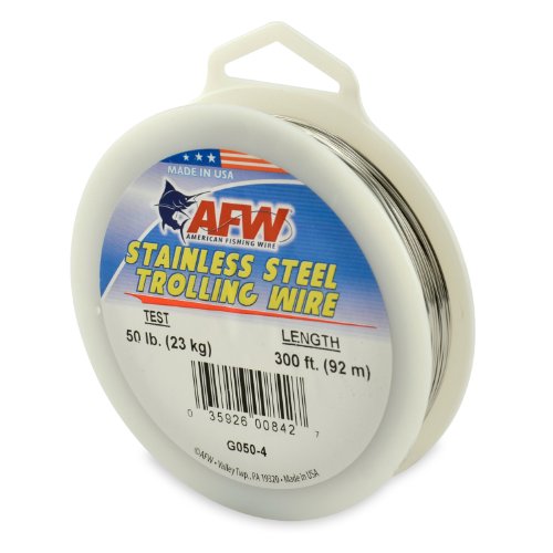 American Fishing Wire Stainless Steel Trolling Wire (Single Strand) - size: 300 Feet, 50 Pound Test