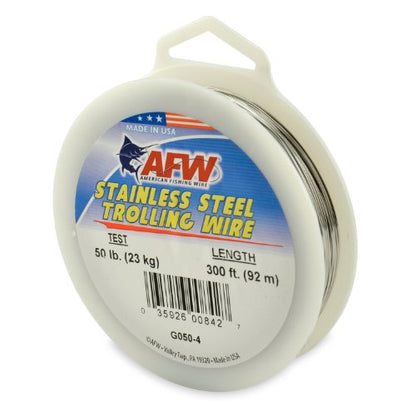 American Fishing Wire Stainless Steel Trolling Wire (Single Strand) - size: 300 Feet, 50 Pound Test