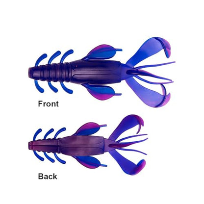 Fishing Soft Lures Shrimp Baits, Fishing Tackle Durable Flexible Bait Saltwater Freshwater Fishing Lure, 5 Pack - color: blue and purple