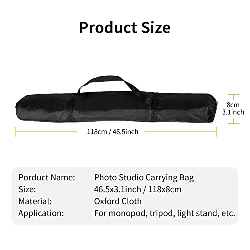 Meking 46.4x3.15in Tripod Carrying Case Bag with Shoulder Strap and Handle for Photo Studio Light Stands, Monopod and Other Photography Equipment - size: 46.4in