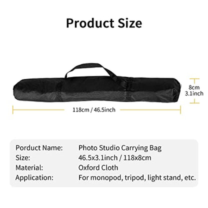 Meking 46.4x3.15in Tripod Carrying Case Bag with Shoulder Strap and Handle for Photo Studio Light Stands, Monopod and Other Photography Equipment - size: 46.4in