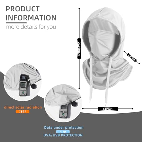 Summer Balaclava Face Mask with Breathable Holes Sun Face Shield UV Protection Full Head Mask for Men Women Fishing Cycling - color: White-standard