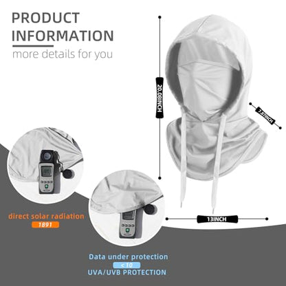 Summer Balaclava Face Mask with Breathable Holes Sun Face Shield UV Protection Full Head Mask for Men Women Fishing Cycling - color: White-standard