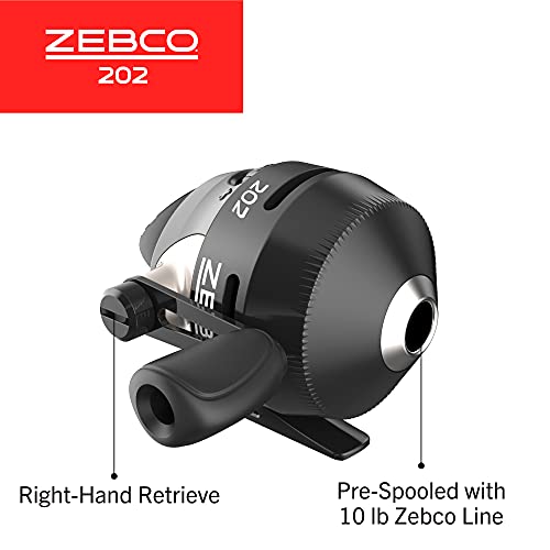 Zebco 202 Spincast Fishing Reel, Right-Hand Retrieve, Durable All-Metal Gears, Stainless Steel Pick-up Pin, Pre-Spooled with 10-Pound Zebco Fishing Line, - size: Size 30 Reel, style: Size 30 Reel (Clam Pkg)