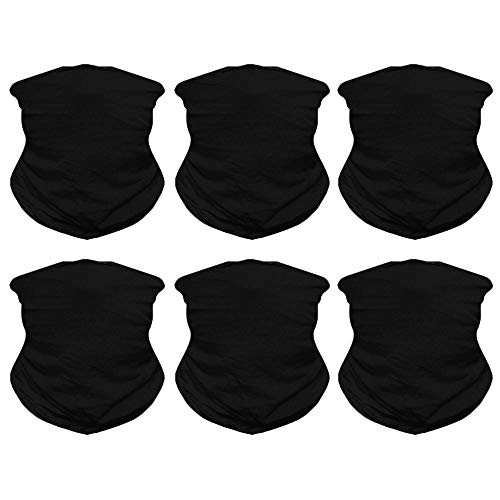 Venswell Neck Gaiter Face Mask Men Women,Seamless Bandana Rave Face Cover Scarf Mask,Balaclava,Headband, Head Wrap,Headwear - color: A-solid Black Series