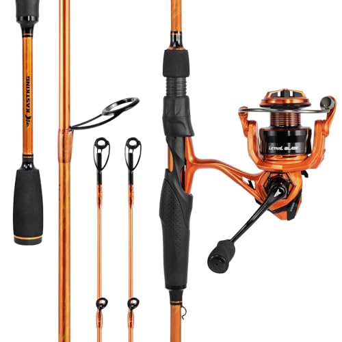 KastKing Lethal Blaze Twin-tip Fishing Rod and Reel Combo, Spinning & Baitcaster Combo, Flame Pattern Design, IM6 Graphite 2Pc Rod with Backup Tip Section, Stainless-Steel Guides, EVA Handle - style: Spin-7'4" M-3000 Reel (2pcs+extra Tip)