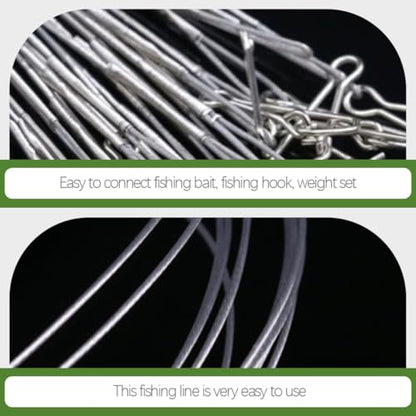 UKCOCO 24pcs Stainless Steel Bite-Resistant Fishing Leaders with Swivel and Soft Wire 250mm High-Strength Fishing Wire for Catfishing and Gear