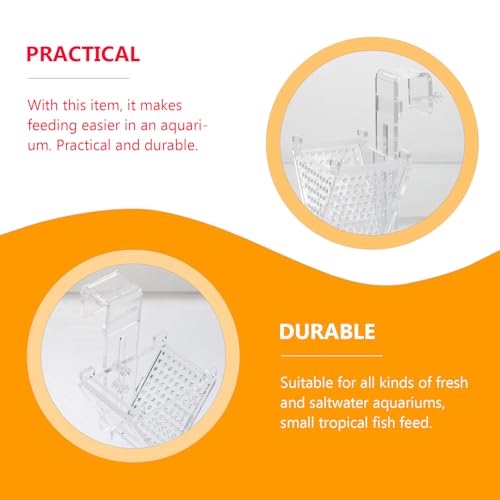 Ciieeo Acrylic Red Bloodworm Feeder Cup Tapered Fish Feeding Holder Aquarium Food Container for Live Bait Fish Tank Accessories