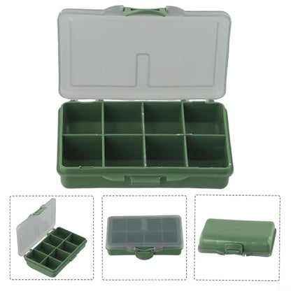 Fishing Tackle Box for Carp Fishing, Small Bait Storage Container with 1-8 Compartments, PP Polymer Lure Organizer and Rig Case, Green(A) - size: A