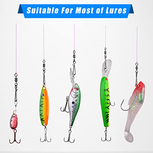 SILANON Fishing Barrel Snap Swivels,Rolling Barrel Swivels with Hanging Snaps Stainless High Strength Fishing Snap Clip Saltwater Freshwater Swivel Snap Fishing Tackle Connector - style: 8#-80pcs