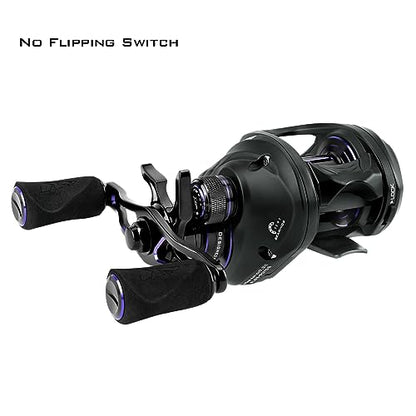 KastKing MegaJaws Elite Baitcasting Fishing Reel, New AutoMag Dual Braking System, Only 6.7oz, 17.64 LBs Carbon Fiber Drag, 11+1 Shielded BB, High Speed 5.4:1 to 9.1:1 Gear Ratios - size: Right - 7.2:1, style: Megajaws Elite-shallow Spool