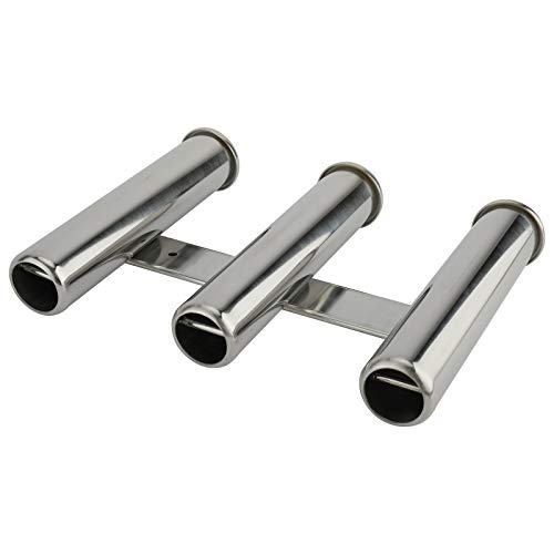 YaeMarine Fishing Rod Holder 316 Stainless Steel Fishing Rod Rack 3Tube/4Tube/5Tube/6Tube Mirror Finish for Marine Boat Yacht Camper - style: 3 Tube