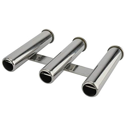 YaeMarine Fishing Rod Holder 316 Stainless Steel Fishing Rod Rack 3Tube/4Tube/5Tube/6Tube Mirror Finish for Marine Boat Yacht Camper - style: 3 Tube