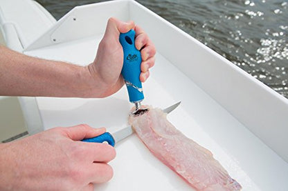 CUDA 6" Skin Gripper Durable Aluminum Alloy Dual Position Handle Fishing Accessory Fish Filleting Tool with Non-Slip Scale Pattern Grip