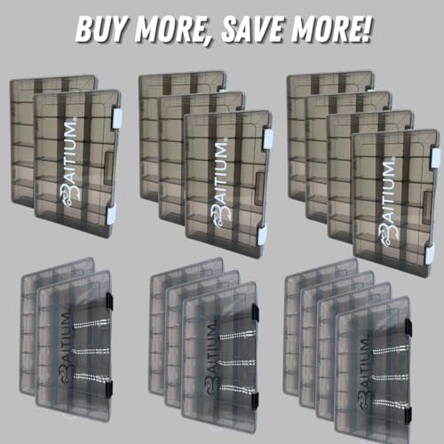 Baitium Fishing Tackle Box Organizer, Tackle Boxes With Dividers, Fishing Box, Tacklebox for Fishing, 3600 Tackle Tray or 3700, Lure Organizer, Plastic Storage- 3700 (2 Pack) - size: 2 3700 (Tray Size 13.8" x 8.9" x 1.8")