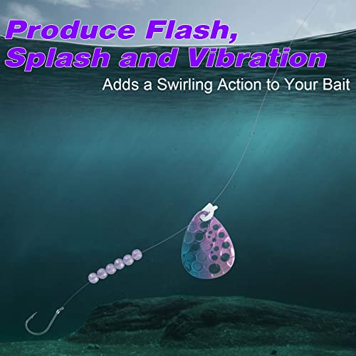 Dr. Fish 10 Pack Walleye Rigs Kit, 47 Inches, 15LB Mono Crawler Harness Walleye Float Rig Colorado Spinner Octopus Hooks for Freshwater Trolling - color: Single Hook Rig, 47", 10 Rigs