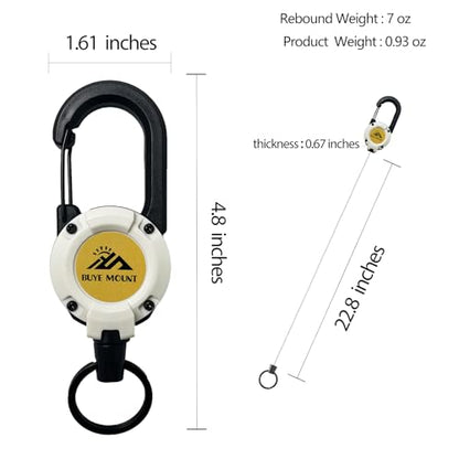 Yojaro Retractable Keychain Heavy Duty 2Pack, Multitool Carabiner Badge Holder, Retractable Keychain Clip Id Holder, Upgraded 58cm Stainless Steel Cord White - color: 2 Pack White