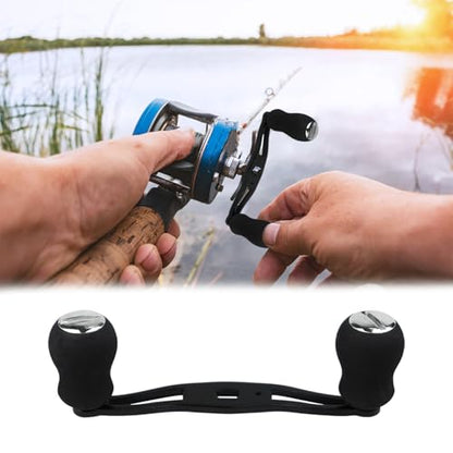 2-Pack Replacement Fishing Reel Handles, EVA Grip Baitcaster Handle Compatible with Abu Garcia Daiwa, Left or Right Side Installation, Aluminum Rocker Arm