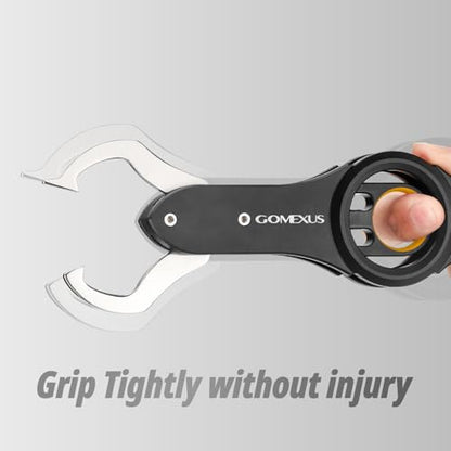 Gomexus Fish Lip Gripper with Scale,Max 40lbs Scale,for Safe Handling Fish,Easy Hook Removal-Ideal Fishing Gifts for Men - color: Gold