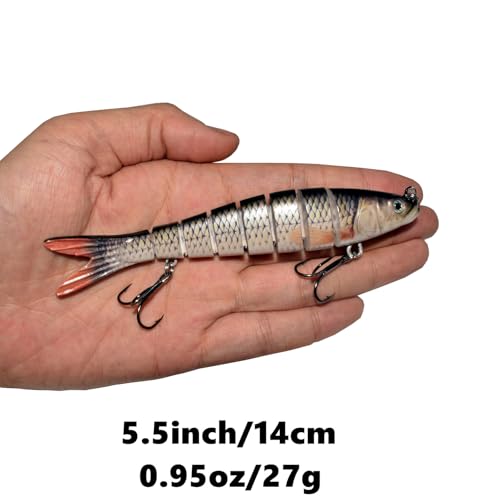 Fishing Lure Swimbait Crankbait Trout Bass Catfish Muskie Bait Fishing Accessories Fishhook Hunting - color: Herring-5.5''-3PCS-Set A