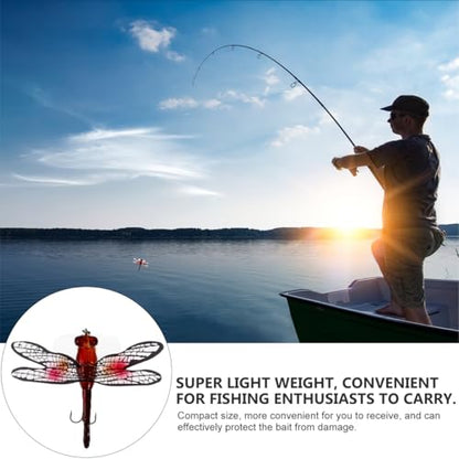 MAGICLULU 1pc Dragonfly Fishing Lure, Topwater Floating Imitation Bait for Bass and Trout, Realistic Dragonfly-Shaped Popper with Hooks, Freshwater Crankbait for Surface Angling