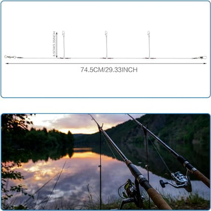 Fishing Leader Saltwater Freshwater,Stainless Steel Fish Rig with Swivel Snap Beads Connector Lure Bait and Hooks Fish Trace Lure Steel Wire Fishing Tackle Kit - color: 3arm 24pack