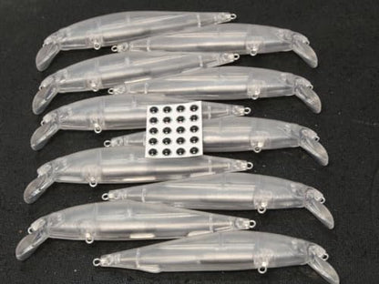 10 Blank Unpainted Minnow Crankbait Topwater Lipless Jerkbait Fishing Lures V5 - color: UPM231P10