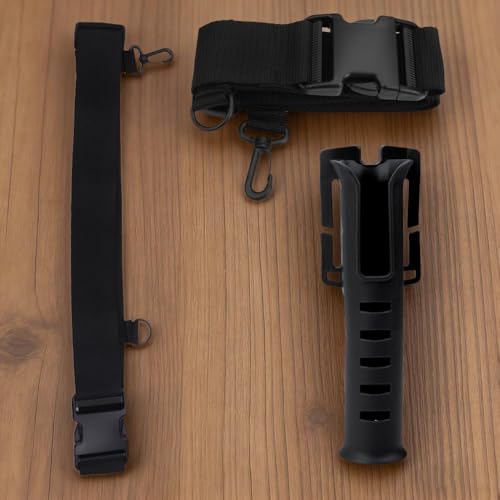 2 Pcs Fishing Waist Belt Rod Holder - Adjustable Wading Belt With Portable Pole Inserter for Spinning, Casting Reel, Surf, Kayak, Fly Fishing Gear Accessories - Black