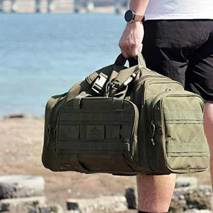 APRILBAY Duffel Bag – Heavy Duty Tactical Gym Bag for Men, Splashwater-Proof Weekender Travel Bag for Basketball, Football, Soccer, Hiking, and Hunting (Dark Green) - color: Dark Green
