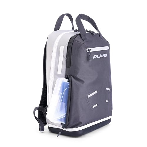 Plano Weekend Softside 3700 Tackle Backpack, Cutting-Edge Fishing Tackle Bag, Molded Waterproof Base, Spacious Storage, Die Cut Tool Sleeves, Daisy Chain Attachment Points - color: Slate, style: 3700 Backpack