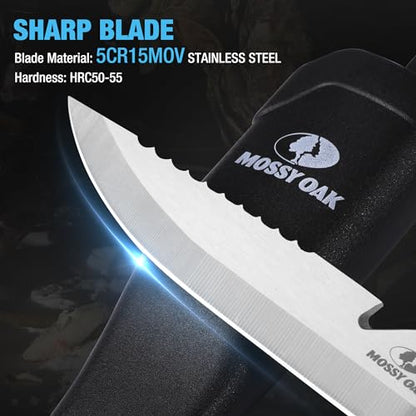 Mossy Oak Fishing & Bait Knife, 4" Fish Fillet With Protective Sheath, Razor Sharp 5Cr15MoV Stainless Steel Blade, Ergonomic Non-Slip Handle for Open Back and Boning - size: 4 inch