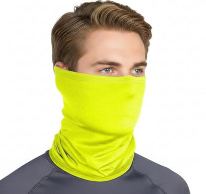Neck Gaiter for Men & Women - UPF 50+ Sun Protection, Fishing, Cooling - color: Yellow