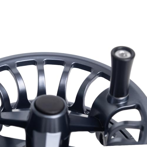 Raprance Fly Fishing Reel - CNC Aluminum Alloy, Ultra-Light, Instant Spool Change Side Button, for Freshwater/Saltwater (Matte Gunmetal Gray) - size: 7/8wt