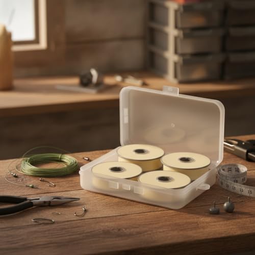 Rigid Fishing Line Spool Organizer Box, Crush-Resistant PP Plastic Storage Container for Fishing Lines, Compact Tackle Bag Accessory