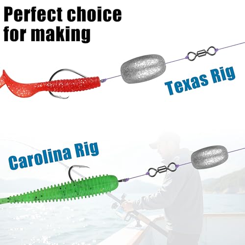 Egg Sinkers Fishing Weights Oval Shaped Fishing Weights Sinker Sliding Sinkers for Fishing Line Bass Casting Sinker Worm Weight Catfish Weights Fishing Sinkers for Saltwater Freshwater Fishing - size: 1/2 oz_20pcs