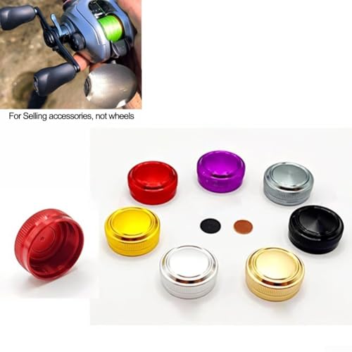 Fishing Reel Tension Knob Cap, Baitcaster Tension Knob, Aluminum Alloy Accessory Adjustment Brake Component With Knurled Threads For Metanium Baitcast Reel(silver) - color: silver