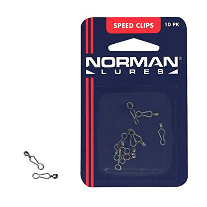 Norman Lures Speed Clips for Quick and Easy Fishing Lure Attachement - size: Standard (10 Pack)