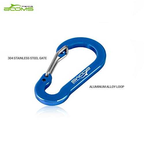 Booms Fishing CC1 Multi-Use Carabiner Clip, 6 Pack Small Caribeener Clips, Mini Keychain Caribeaner Clip 2 inch, Aluminum D Ring Carabiners, Multi-Colored - color: Blue, 6pcs